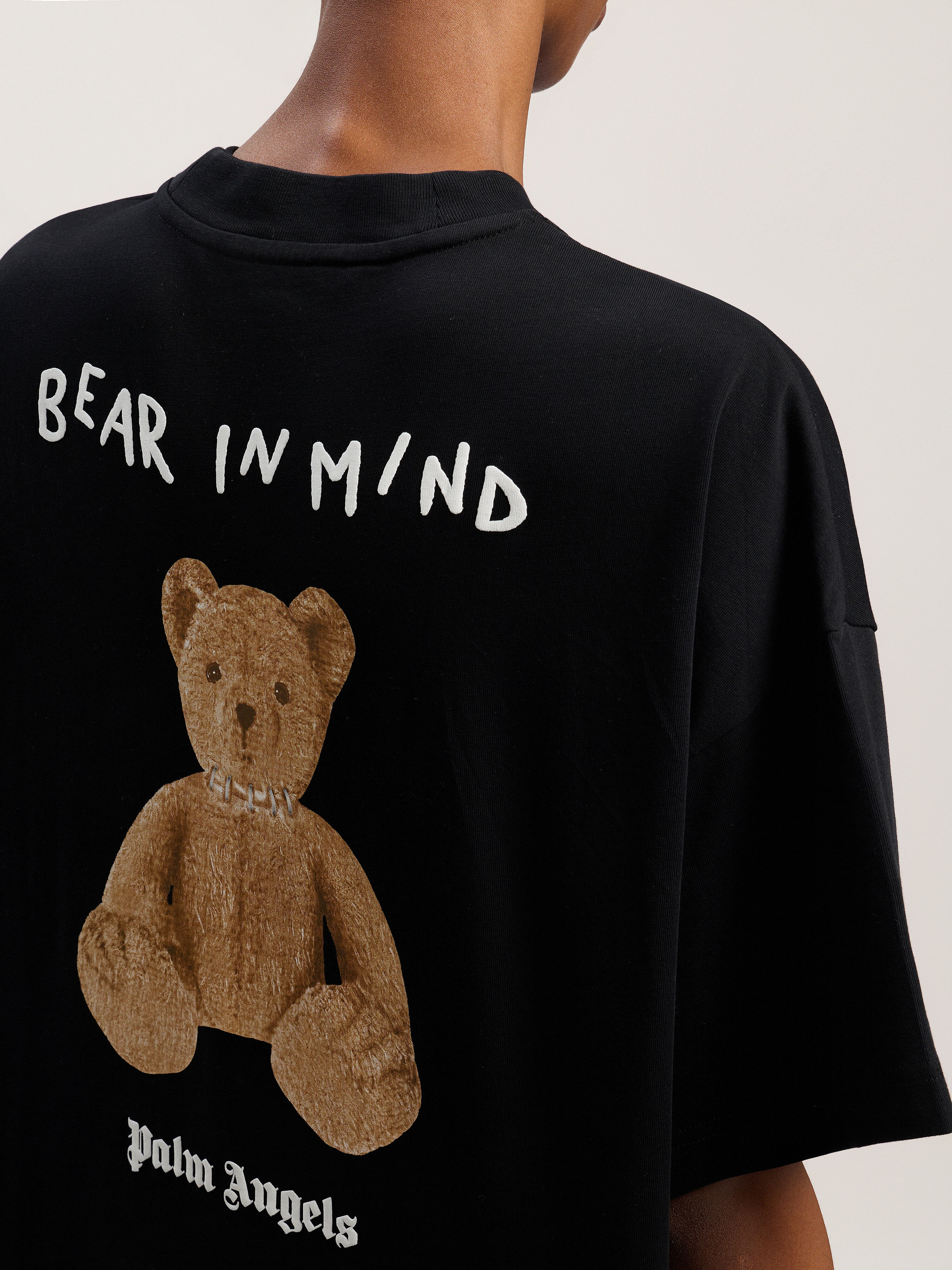 PALM ANGELS Bear In Mind Loose Tee BLACK - BROWN PWAA07BF25JER006