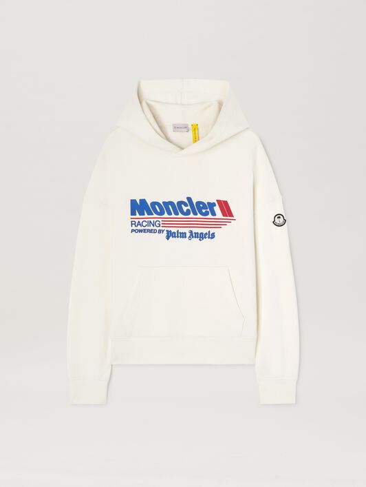 PALM ANGELS  Racing Hoodie Moncler x Palm Angels WHITE - BLUE PMBA08DT25FLE001