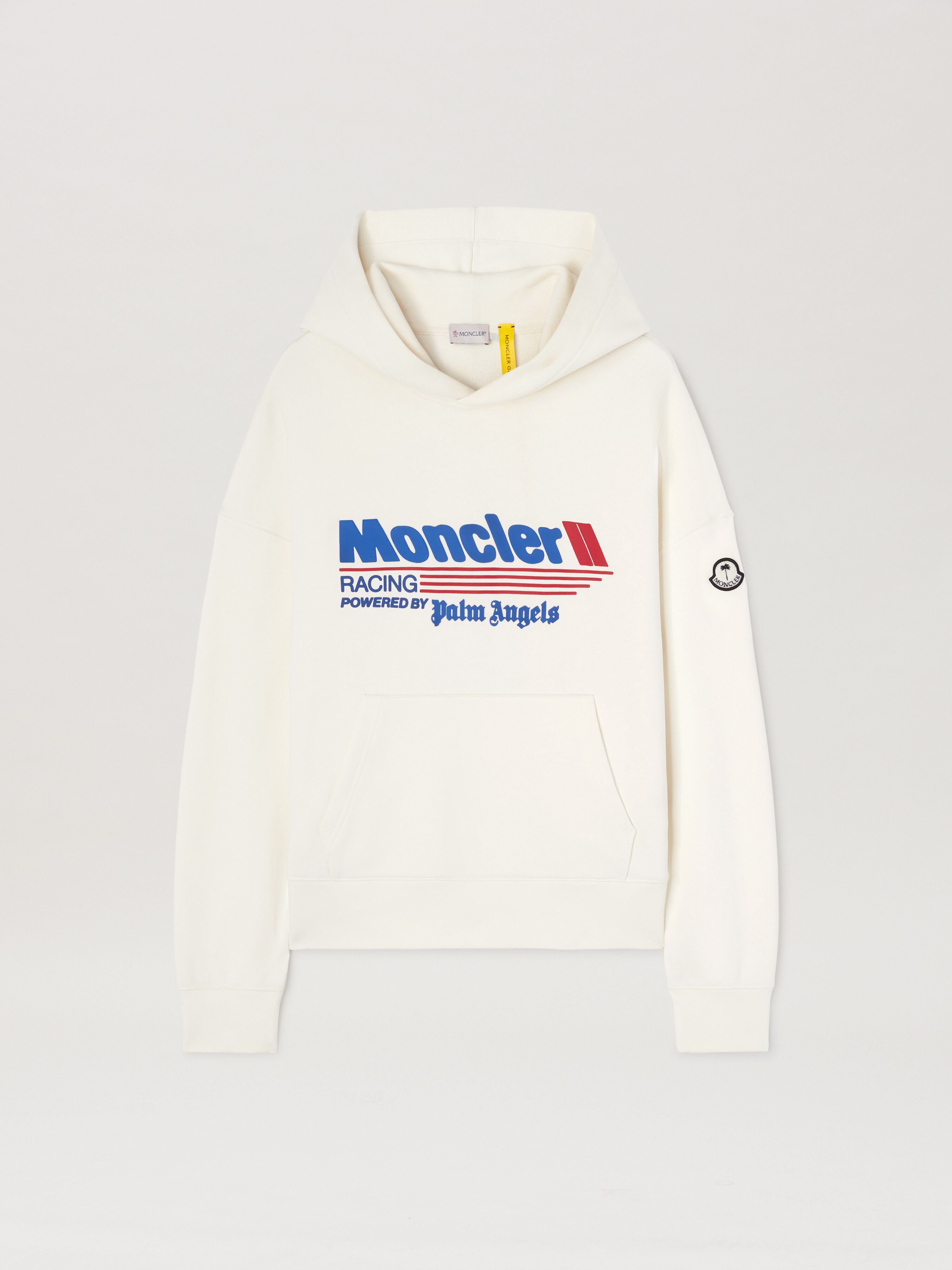 PALM ANGELS  Racing Hoodie Moncler x Palm Angels WHITE - BLUE PMBA08DT25FLE001