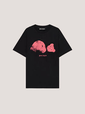 PALM ANGELS Spray Broken Bear T-Shirt Black/Pink PMAA109T26JER002
