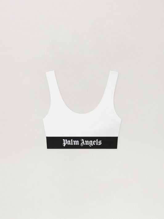PALM ANGELS Classic Logo Sports Bra WHITE WHITE PWUB002C99FAB001