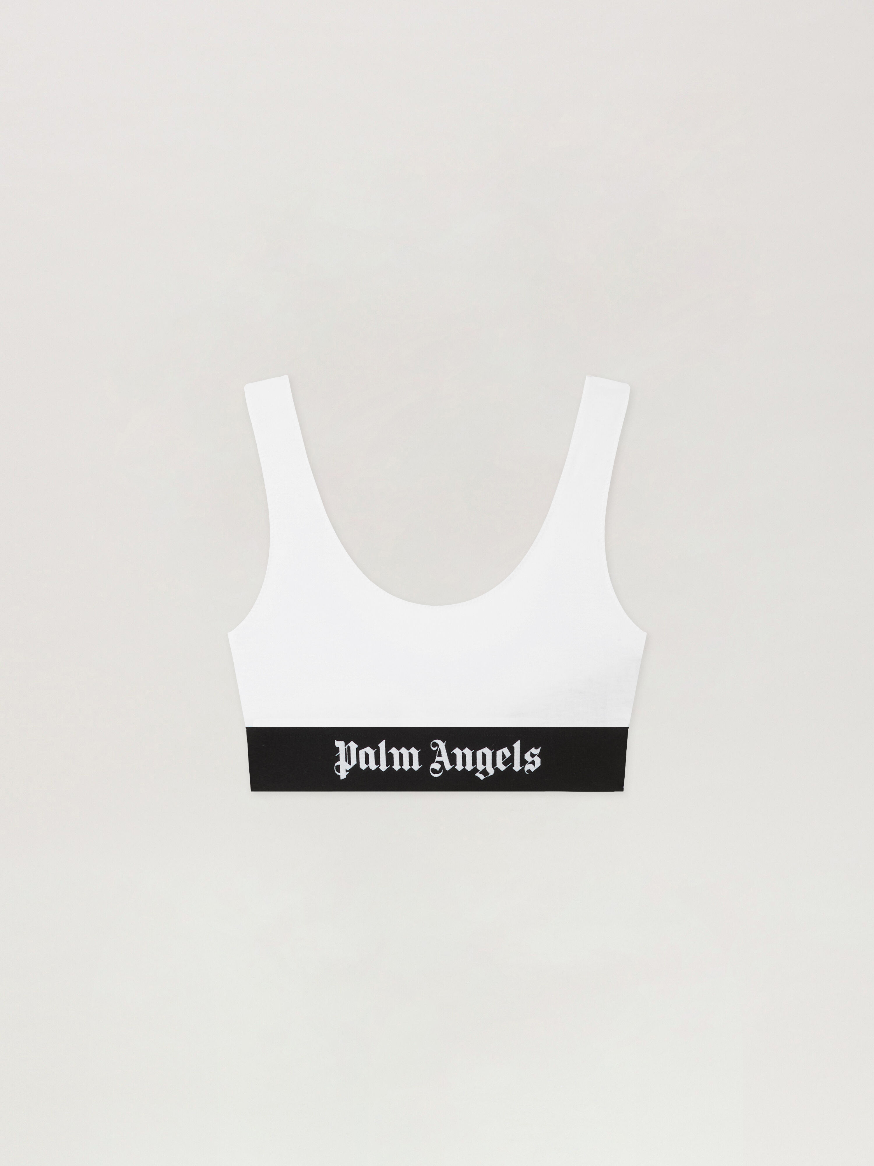PALM ANGELS Classic Logo Sports Bra WHITE WHITE PWUB002C99FAB001