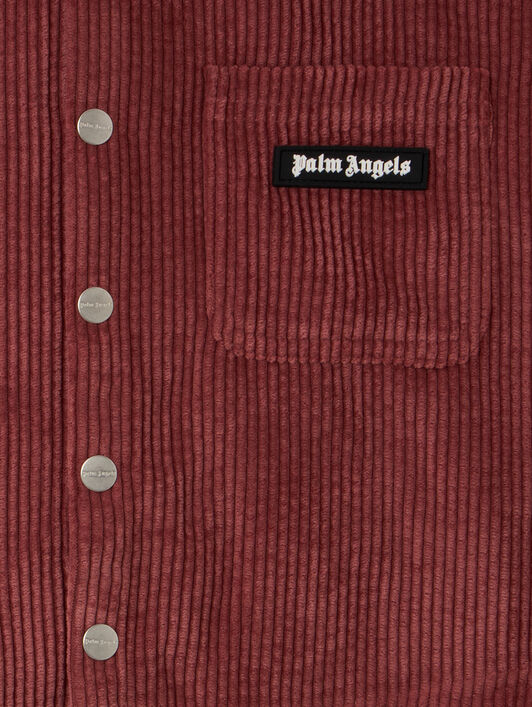 Classic Logo Corduroy Crop PALM ANGELS Classic Logo Corduroy Crop ANTIQUE ROSE OFF WHITE PGES006F25FAB001