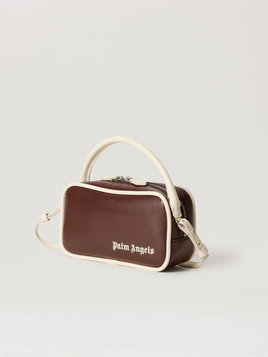 PALM ANGELS Borsa A Tracolla Con Logo Classico BROWN - BEIGE PAWNQ01F26FB01