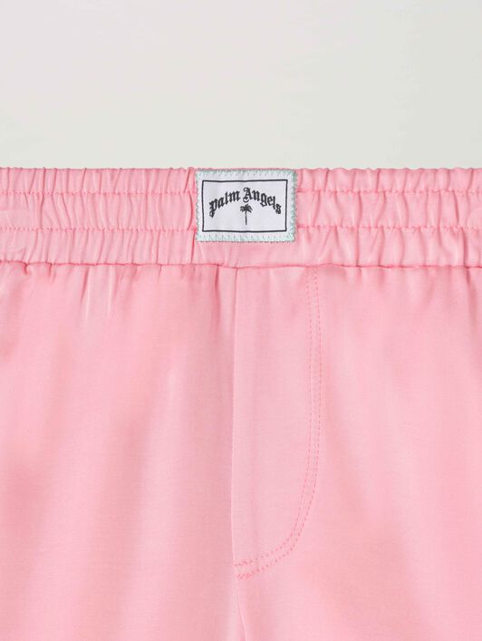 PALM ANGELS  Satin Track Shorts ROSE PINK SAND PGCB007S25FAB001