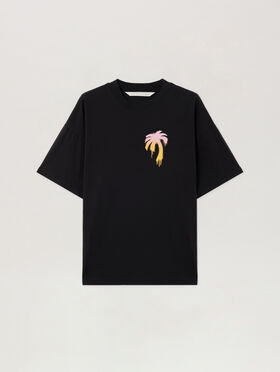 PALM ANGELS I Love PA Loose T-Shirt BLACK WHITE PWAA07BS26JER004