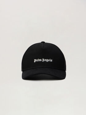PALM ANGELS Classic Logo Cap BLACK OFF WHITE PMLB104S26FAB004