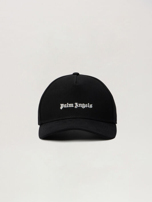 PALM ANGELS Classic Logo Cap BLACK OFF WHITE PMLB104S26FAB004