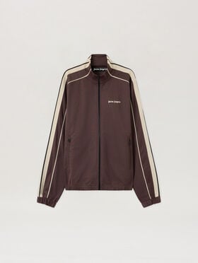 PALM ANGELS Classic Logo Vintage Track Jacket BROWN OFF WHITE PMBD08NS26FAB001