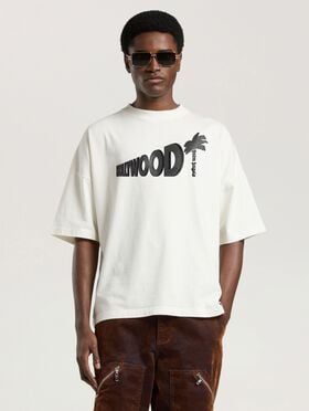 Sunset Blvd Palm Loose T-Shirt PALM ANGELS Sunset Blvd Palm Loose T-Shirt OFF WHITE - BLACK PAMAA03W26JR07