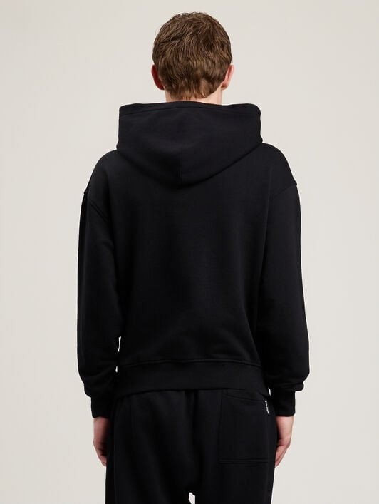 PALM ANGELS Neck Logo Hoodie BLACK RED PMBB17DS26FLE007