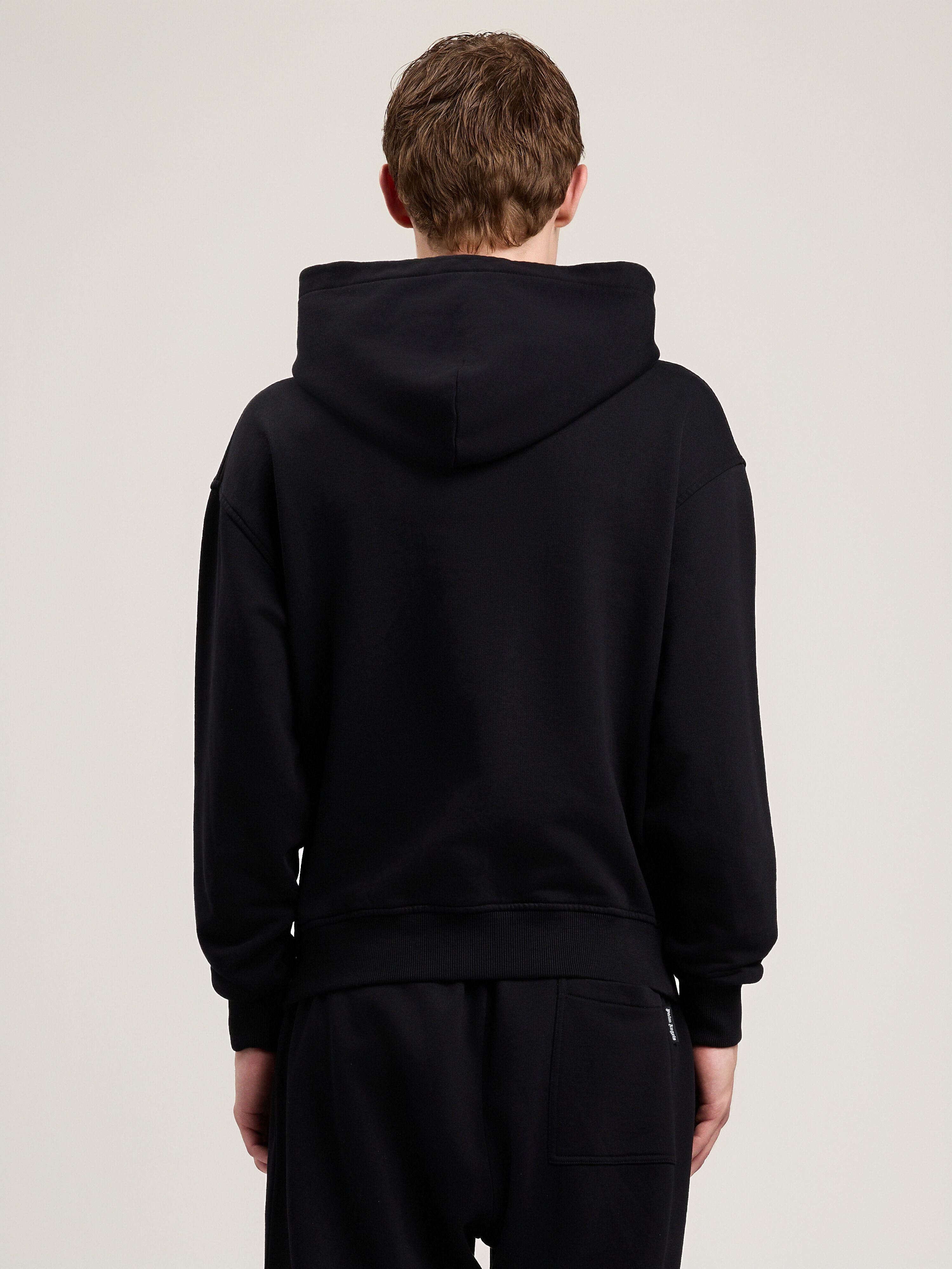 PALM ANGELS Neck Logo Hoodie BLACK RED PMBB17DS26FLE007