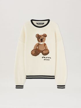 PALM ANGELS  Bear in Mind Sweater BLACK - BROWN PMBB172S25FLE001
