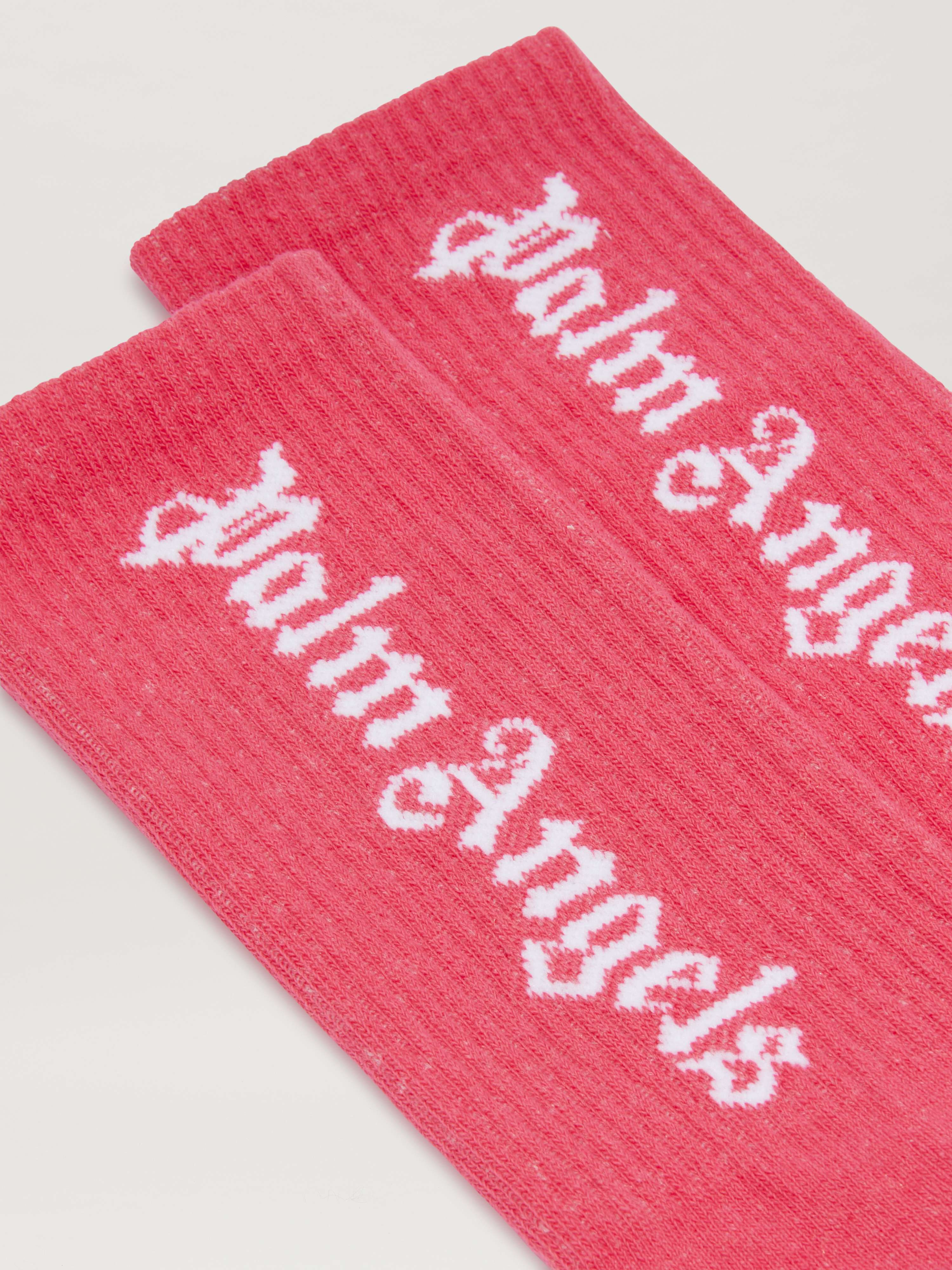 PALM ANGELS  Socken mit Logo CHERRY OFF WHITE PGRA005C99KNI005