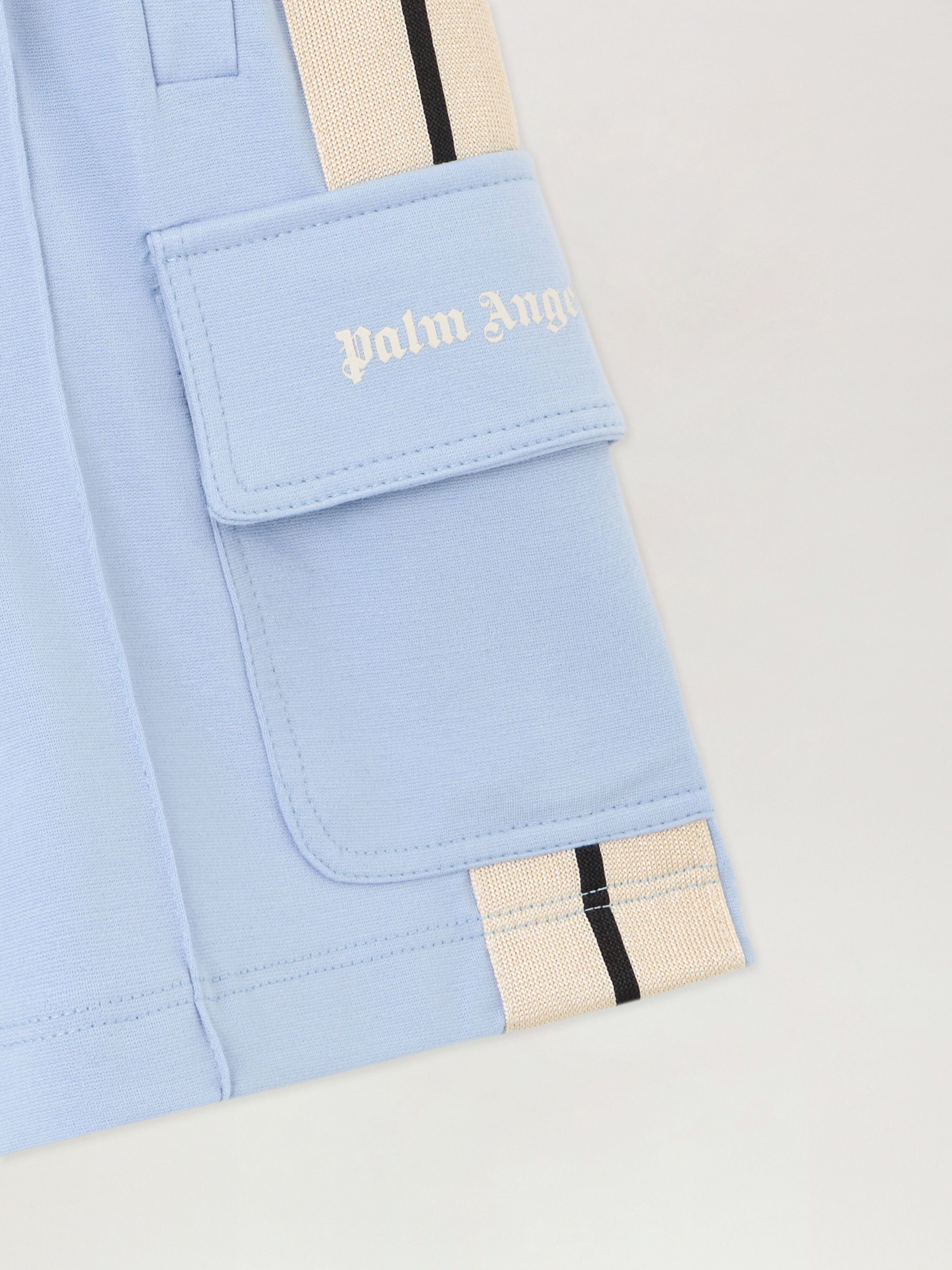 PALM ANGELS Track Cargo Shorts BLU BIMBO/ BABY BLUE PBCL004S26FLE001