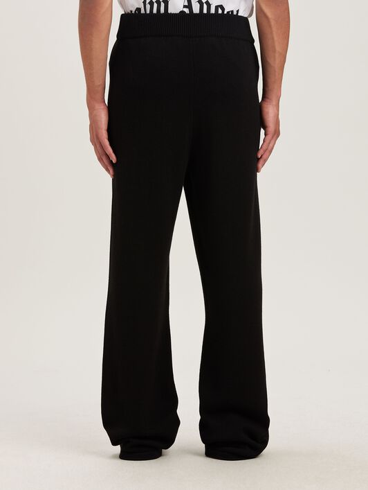 PALM ANGELS  Palm Inlay knit pants BLACK - OFF WHITE PMHG021S25KNI001