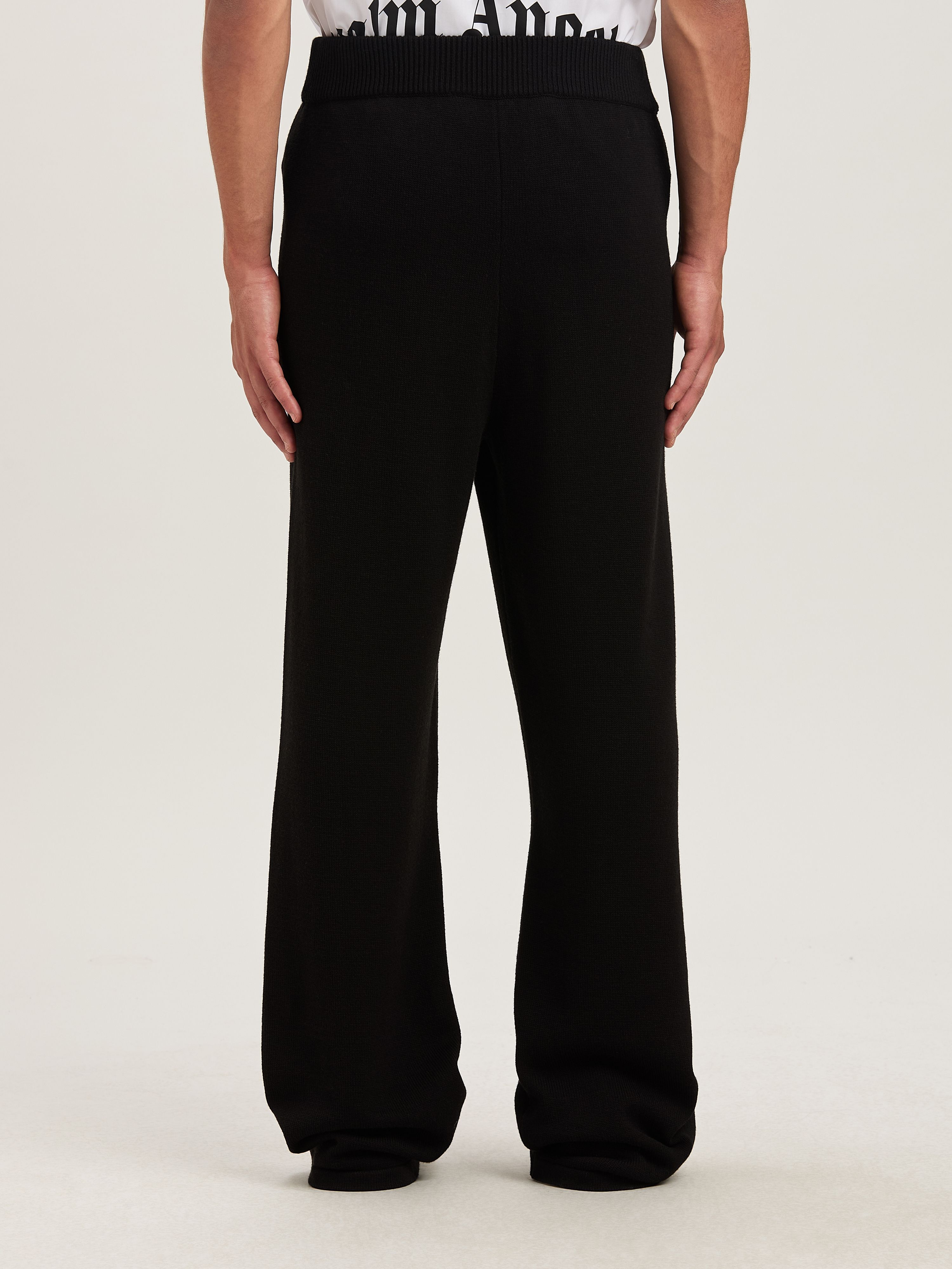 PALM ANGELS  Palm Inlay knit pants BLACK - OFF WHITE PMHG021S25KNI001