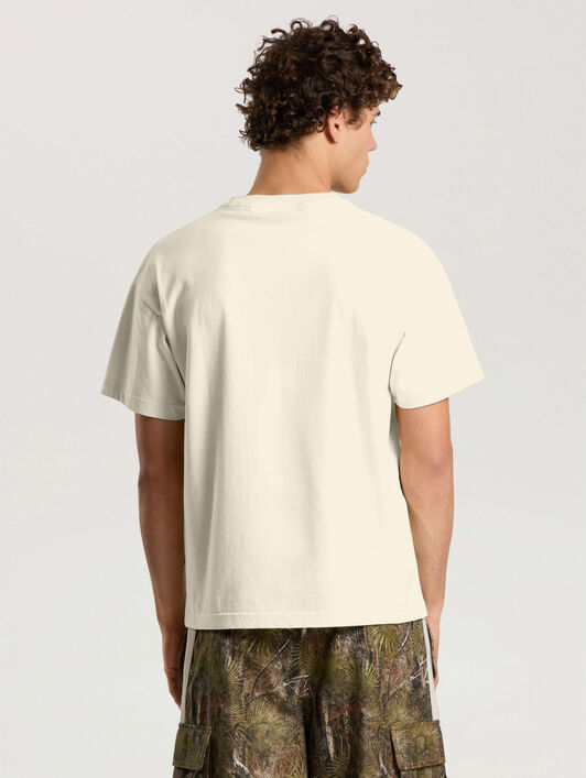 PALM ANGELS T-Shirt Con Logo Sul Collo OFF WHITE - BLACK PAMAA01F26JR01
