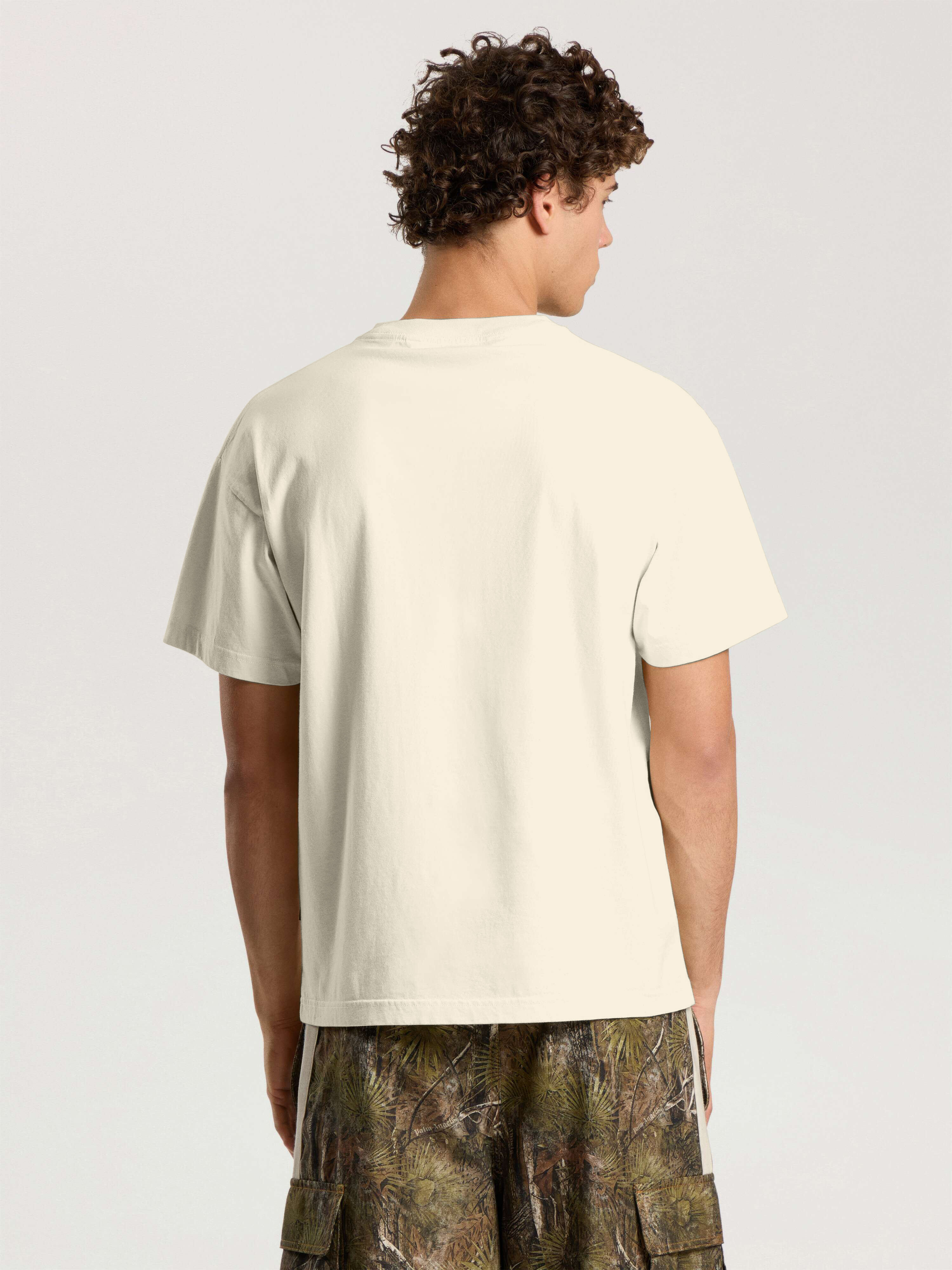 PALM ANGELS T-Shirt Con Logo Sul Collo OFF WHITE - BLACK PAMAA01F26JR01