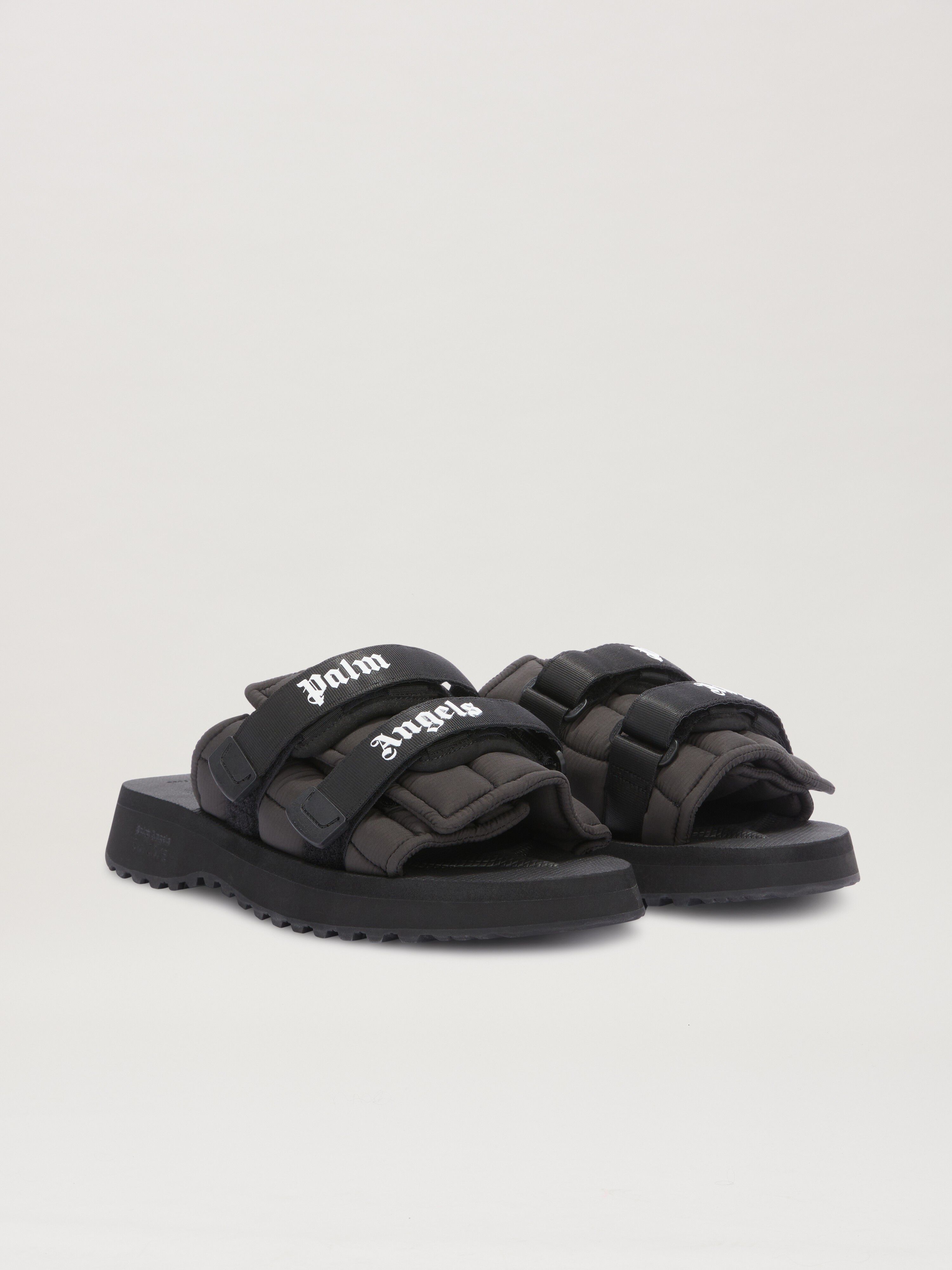 PALM ANGELS  Moto-P Pantoletten Palm Angels x Suicoke BLACK - BLACK PMIH015S25FAB001
