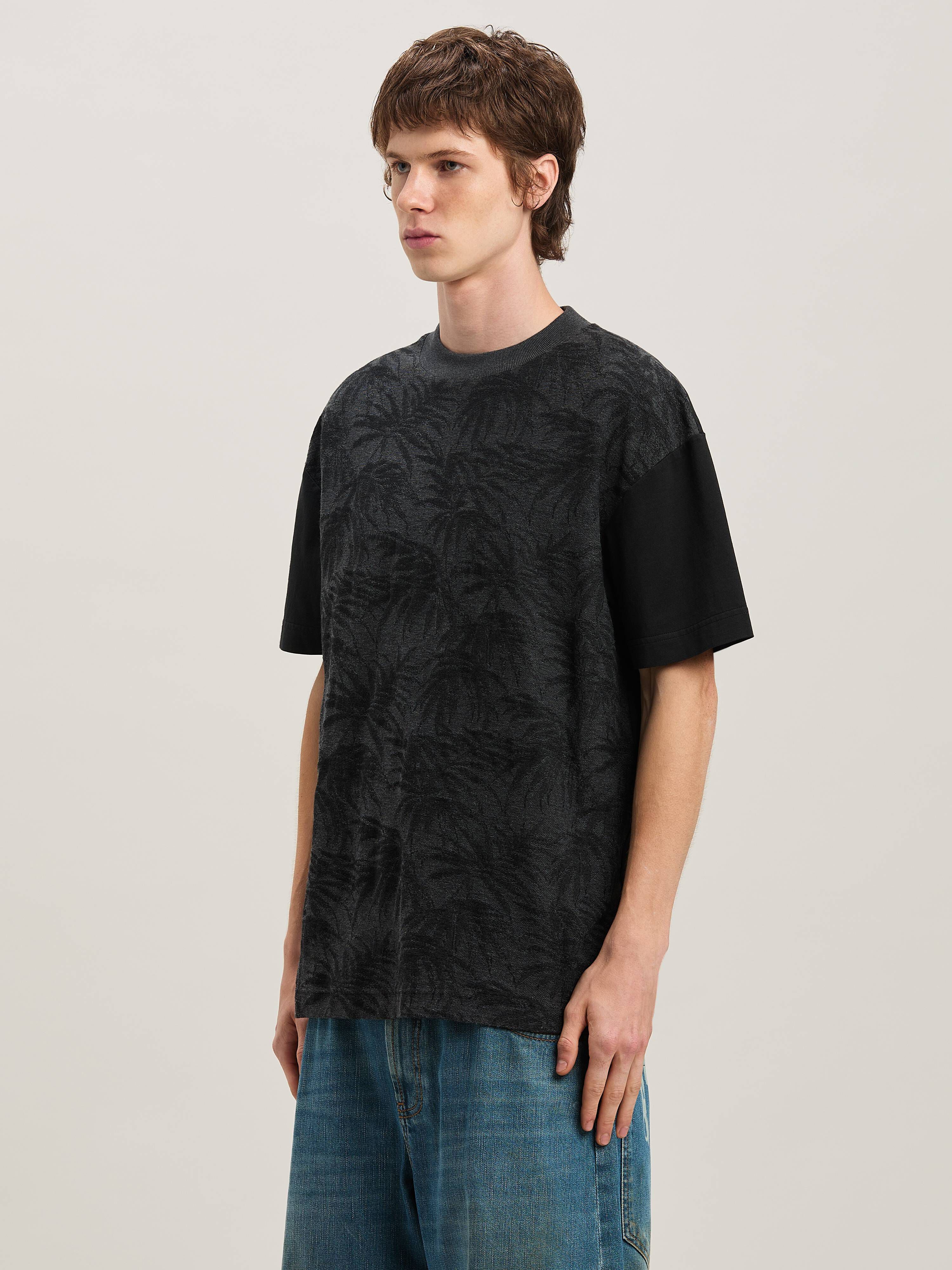 PALM ANGELS  Palms Curved Logo T-shirt BLACK - GREY PMAA001S25FAB001