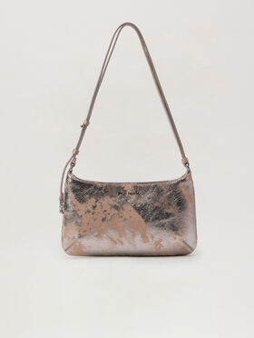 PALM ANGELS Wrinkled Leather Giorgina Bag NUDE - SILVER PWNN028F25LEA002