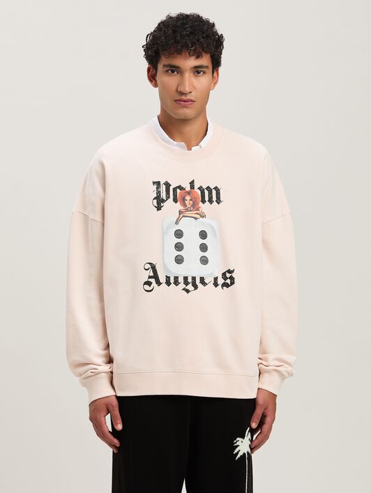 PALM ANGELS  Pin-up Sweatshirt mit Rundhalsausschnitt SOFT PINK - BLACK PMBA080S25FLE003