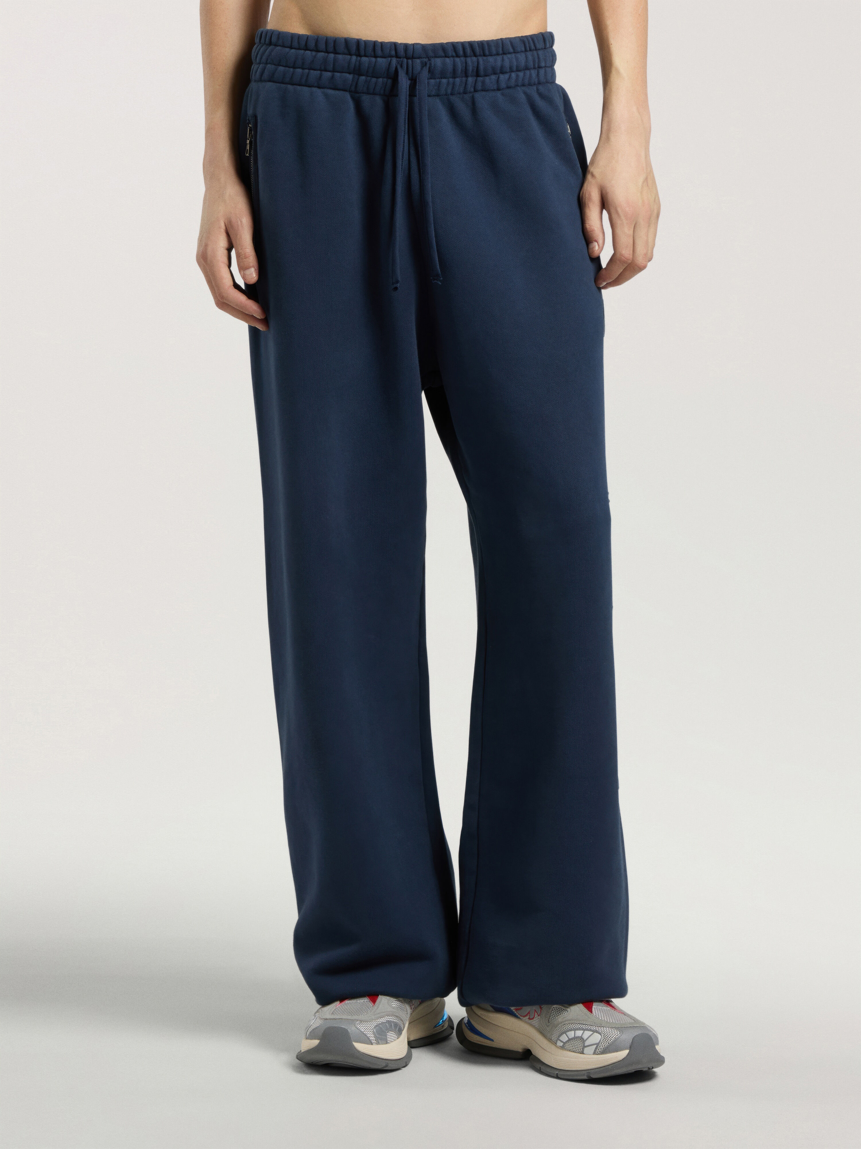 Palm Deco Sweatpants PALM ANGELS Palm Deco Sweatpants NAVY BLUE - OFF WHITE PAMCH04W26FL01