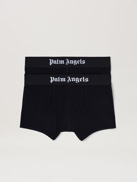 PALM ANGELS  Logo band bipack trunk BLACK - BLACK PMUH009S25FAB001
