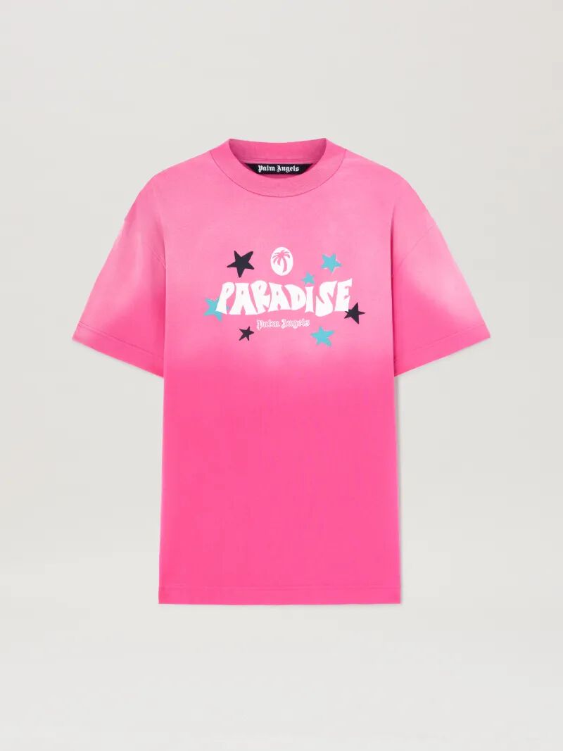 PALM ANGELS  Paradise T-Shirt FUCHSIA - OFF WHITE PMAA001S25JER001