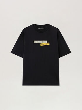 PALM ANGELS Paxlatimes Reg T-Shirt BLACK - MULTICOLOR PMAA109F25JER004