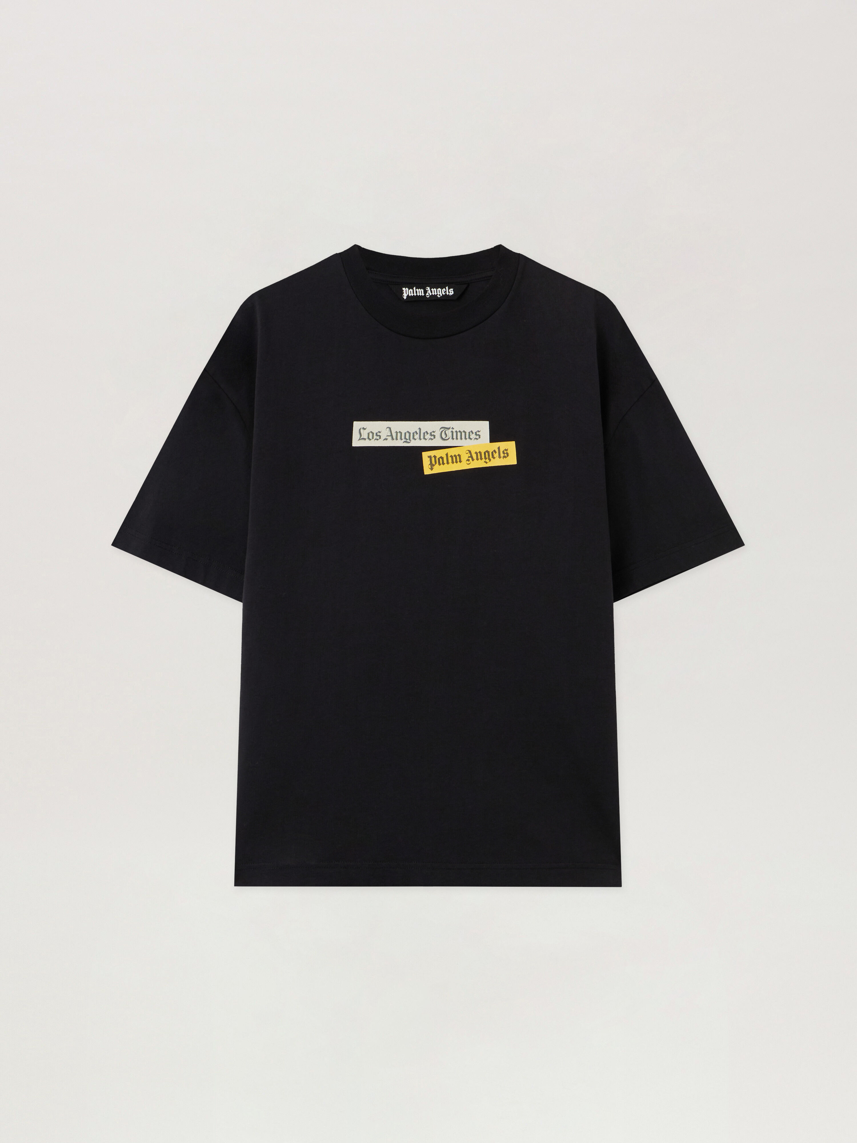 PALM ANGELS Paxlatimes Reg T-Shirt BLACK - MULTICOLOR PMAA109F25JER004