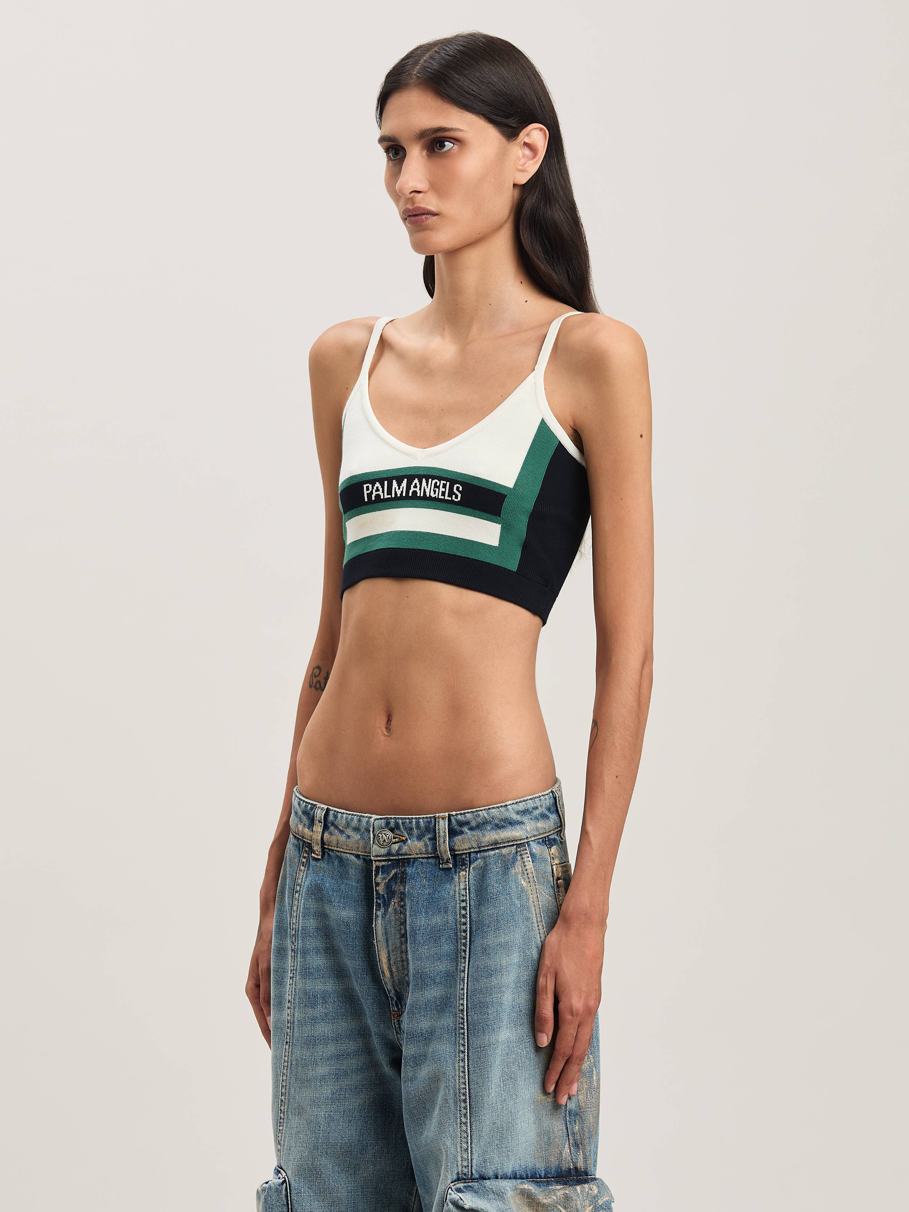 PALM ANGELS  Racing Tank top NAVY BLUE - OFF WHITE PWHT027S25KNI001