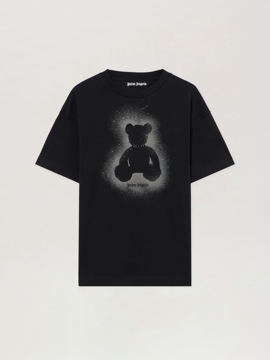 PALM ANGELS Spray Bear T-Shirt BLACK DARK GREY PMAA109S26JER001