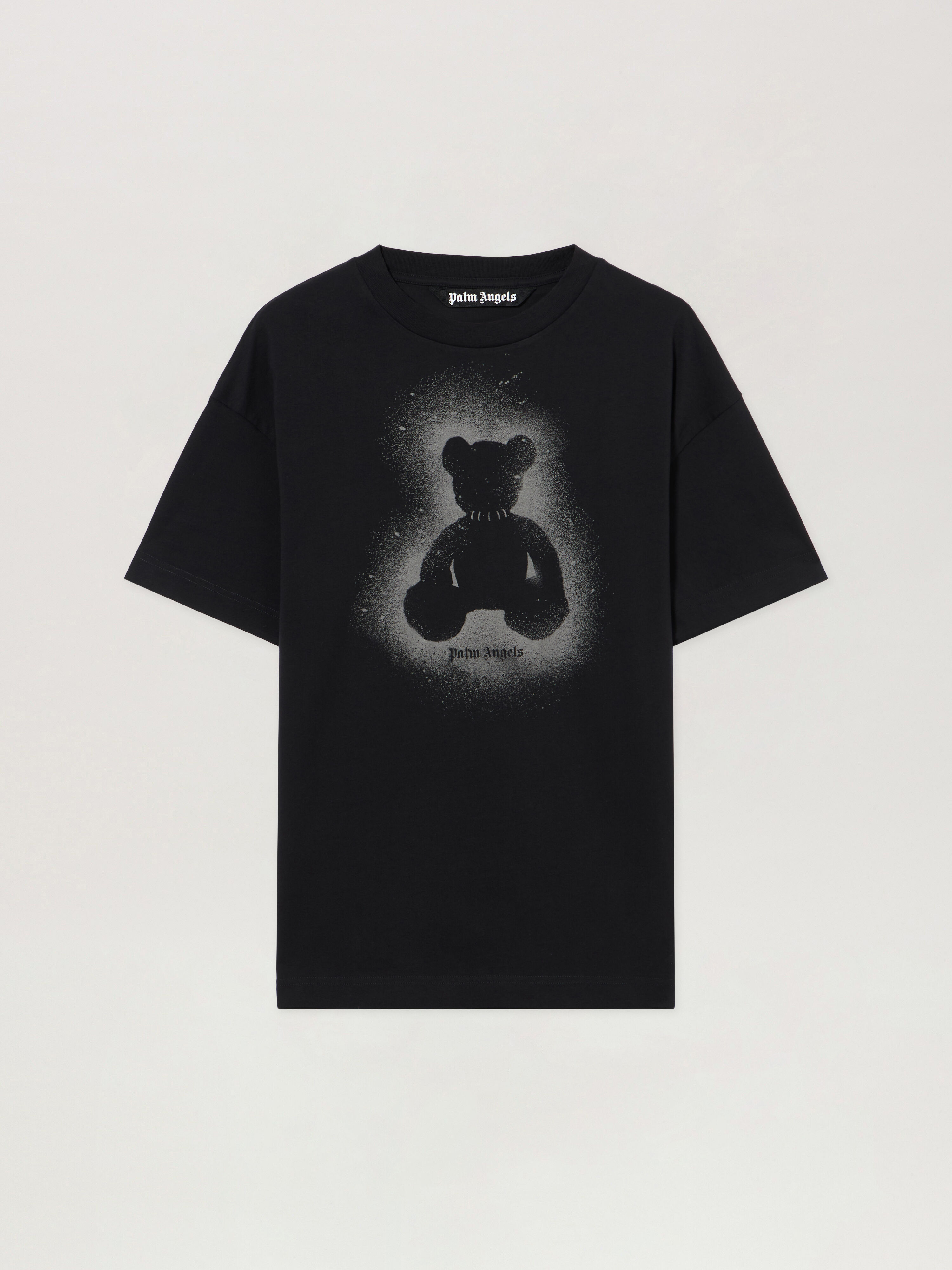 PALM ANGELS Spray Bear T-Shirt BLACK DARK GREY PMAA109S26JER001