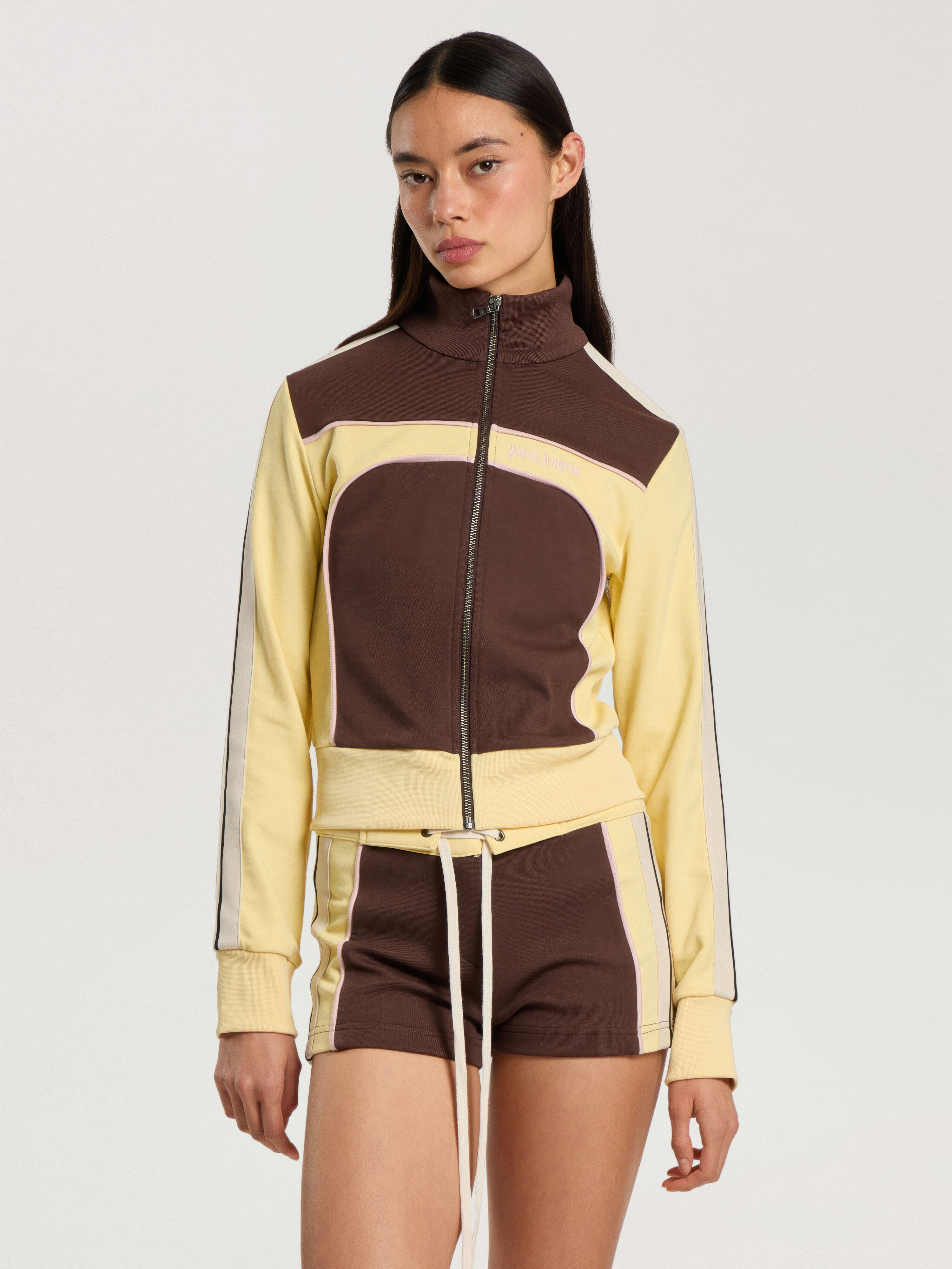 Colorblock Track Jacket PALM ANGELS Colorblock Track Jacket BROWN - LIGHT YELLOW PAWBD03F26FB01