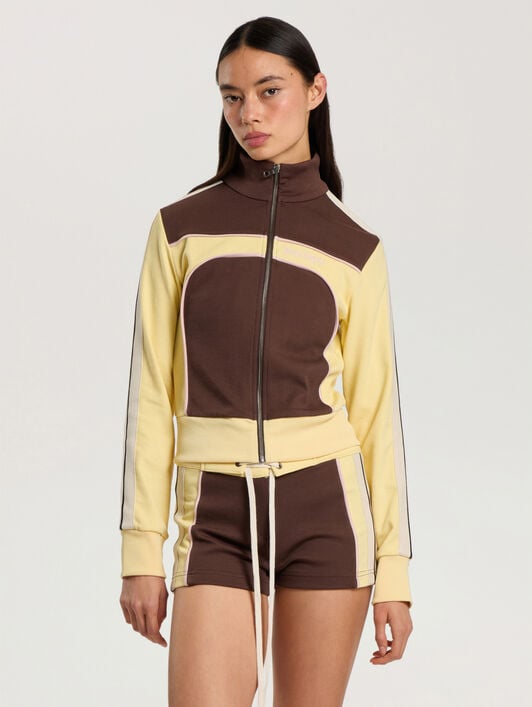 Colorblock Track Jacket PALM ANGELS Colorblock Track Jacket BROWN - LIGHT YELLOW PAWBD03F26FB01