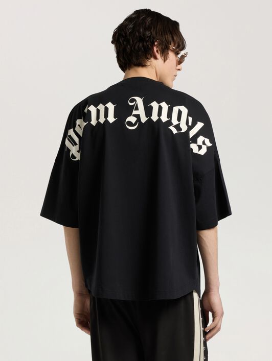 PALM ANGELS Classic Logo Oversized T-Shirt BLACK - OFF WHITE PAMAA05F26JR02