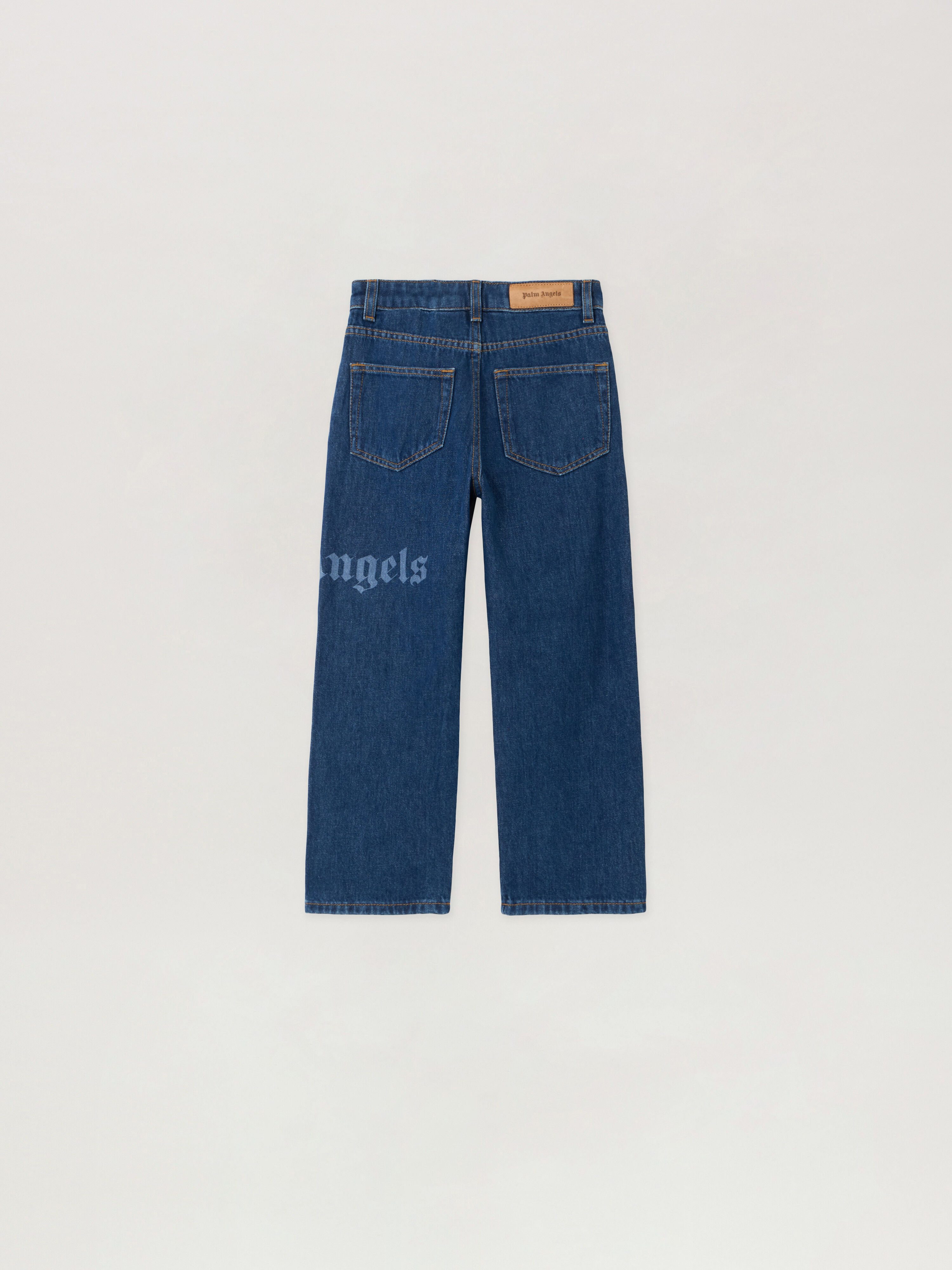 PALM ANGELS Classic Logo Denim Pants BLUE - LIGHT BLUE PBYA002F25DEN001