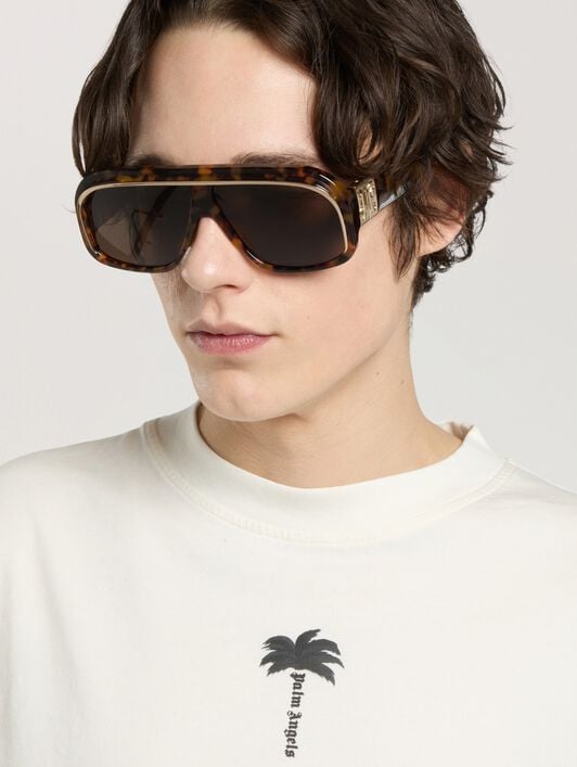 Palm Tree Statement Regular T-Shirt PALM ANGELS Palm Tree Statement Regular T-Shirt OFF WHITE - BLACK PAMAA01W26JR08
