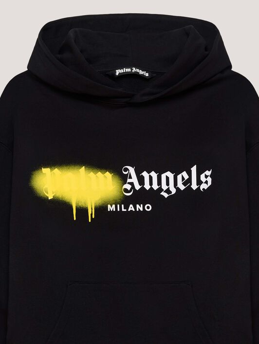 Spray City Milan Hoodie PALM ANGELS Spray City Milan Hoodie Black/Yellow PMBB17DT26FLE004