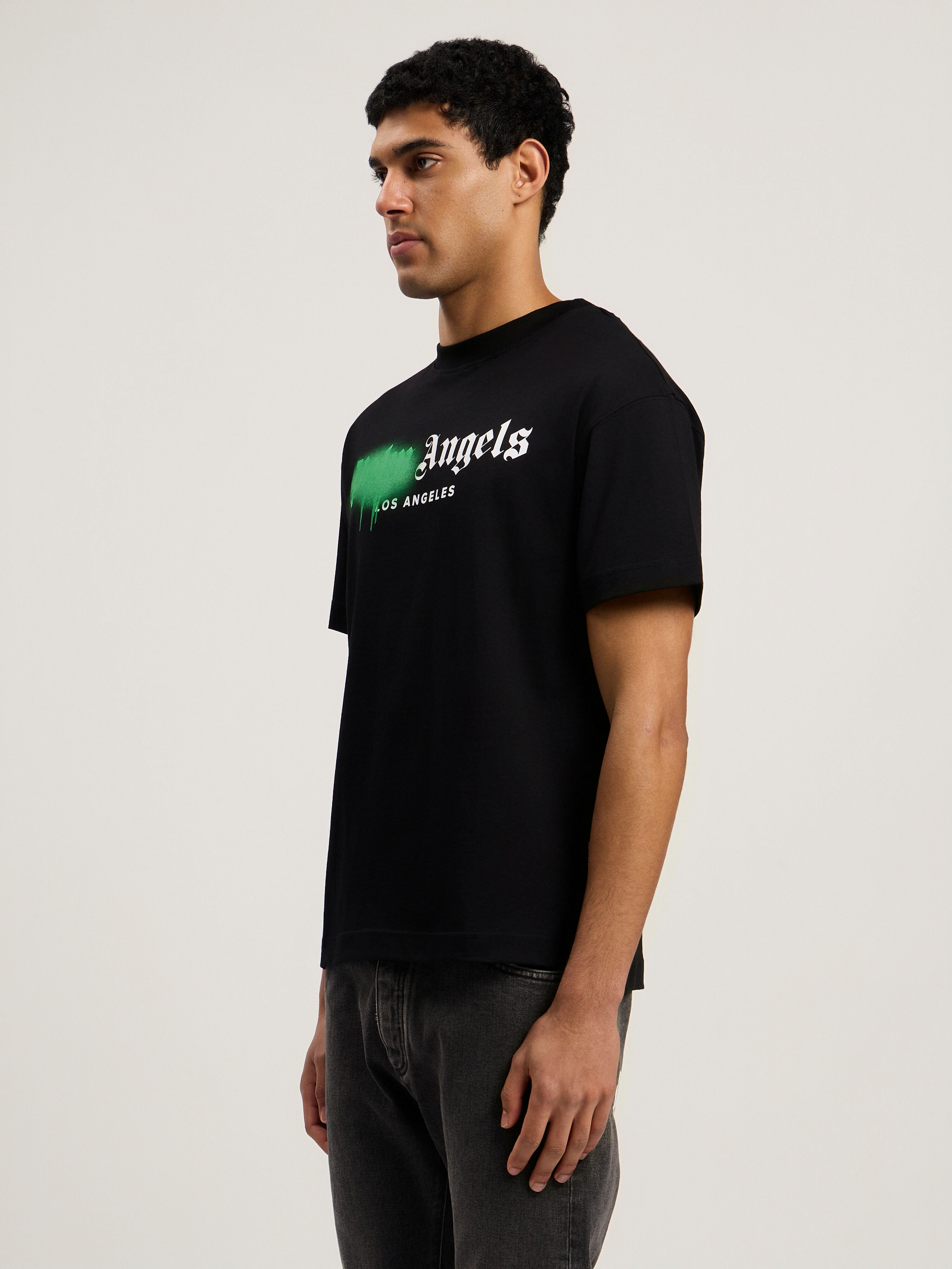 Spray City Los Angeles T-Shirt in Black/Green for Men | Palm Angels®