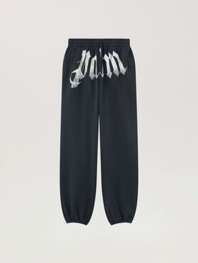 PALM ANGELS Big Waist Logo Sweatpants BLACK - OFF WHITE PAMCH05F26FL01