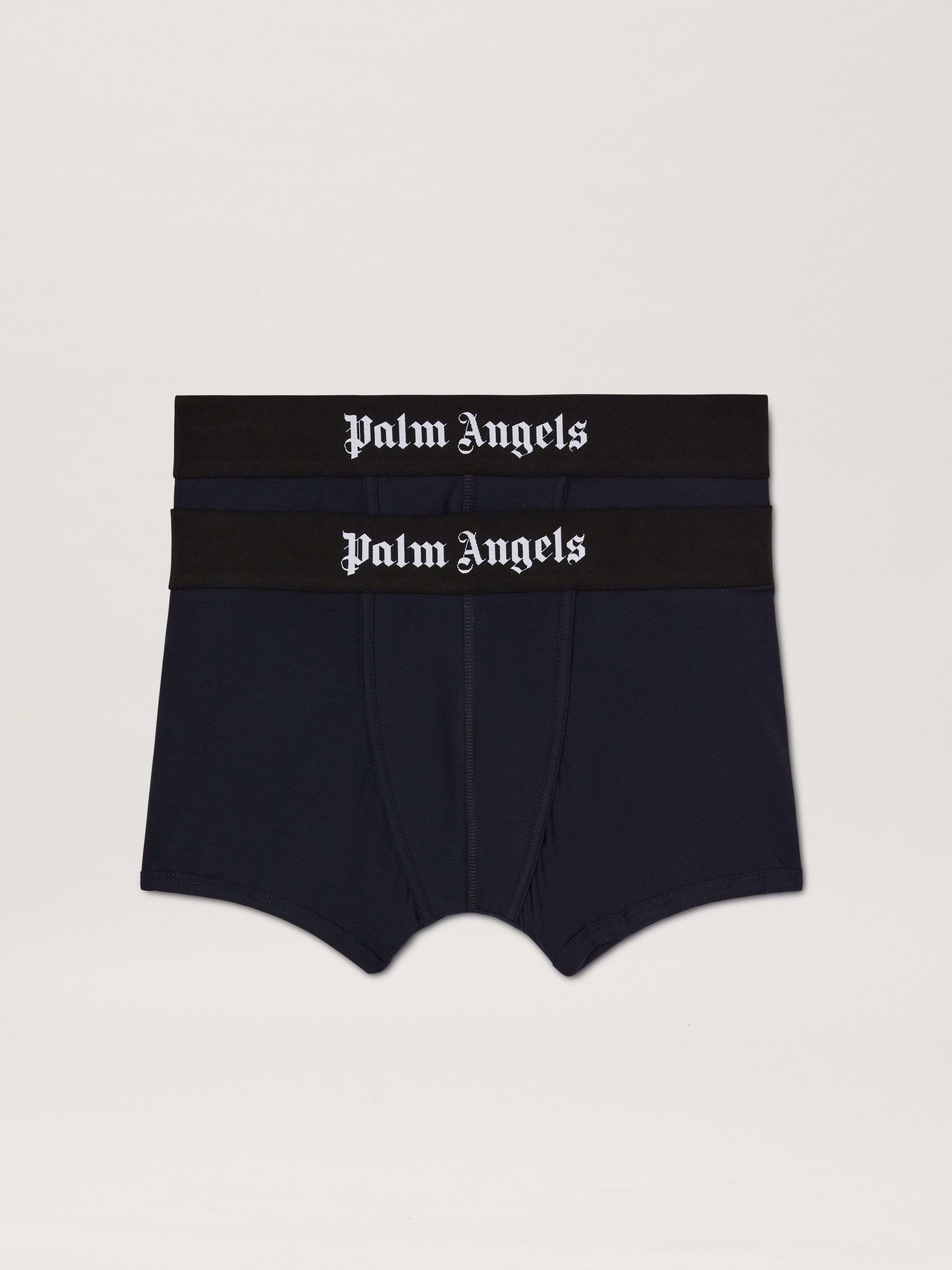 PALM ANGELS  Logo band bipack trunk NAVY BLUE - BLACK PMUH009S25FAB001