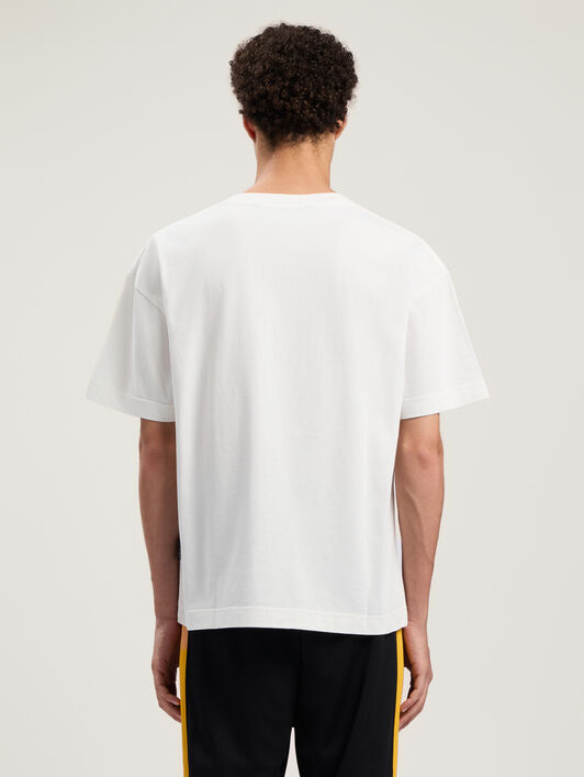 PALM ANGELS Decoding Palm Culture Regular T-Shirt OFF WHITE - BLACK PMAA109F25JER006