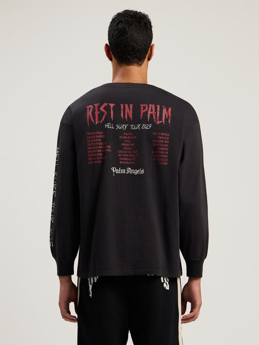 Rest In Palm Long Sleeve T-Shirt PALM ANGELS Rest In Palm Long Sleeve T-Shirt BLACK - MULTICOLOR PMAB058F25JER004