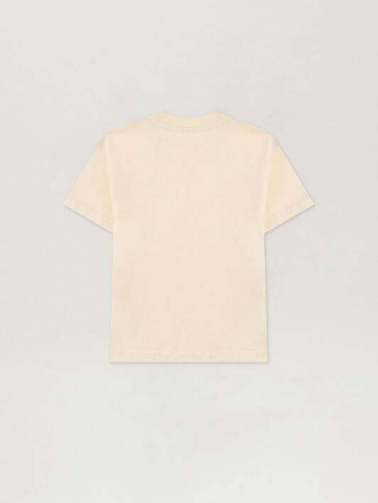 PALM ANGELS Neck Logo Brushed T-Shirt OFF WHITE PGAA002S26JER005