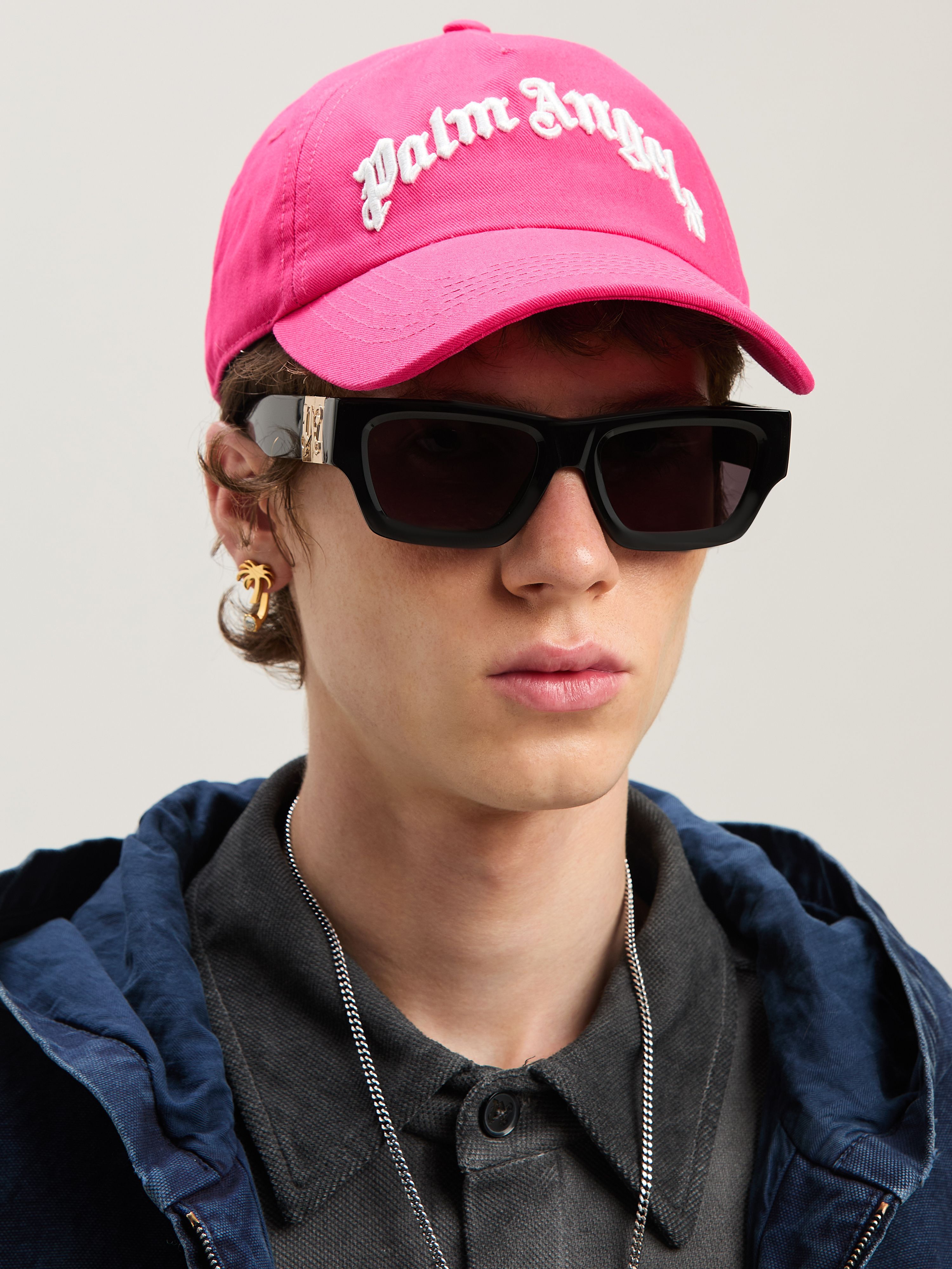 PALM ANGELS  Baseballcap mit eingesticktem geschwungenem Logo FUCHSIA - SOFT PINK PMLB10AS25FAB001