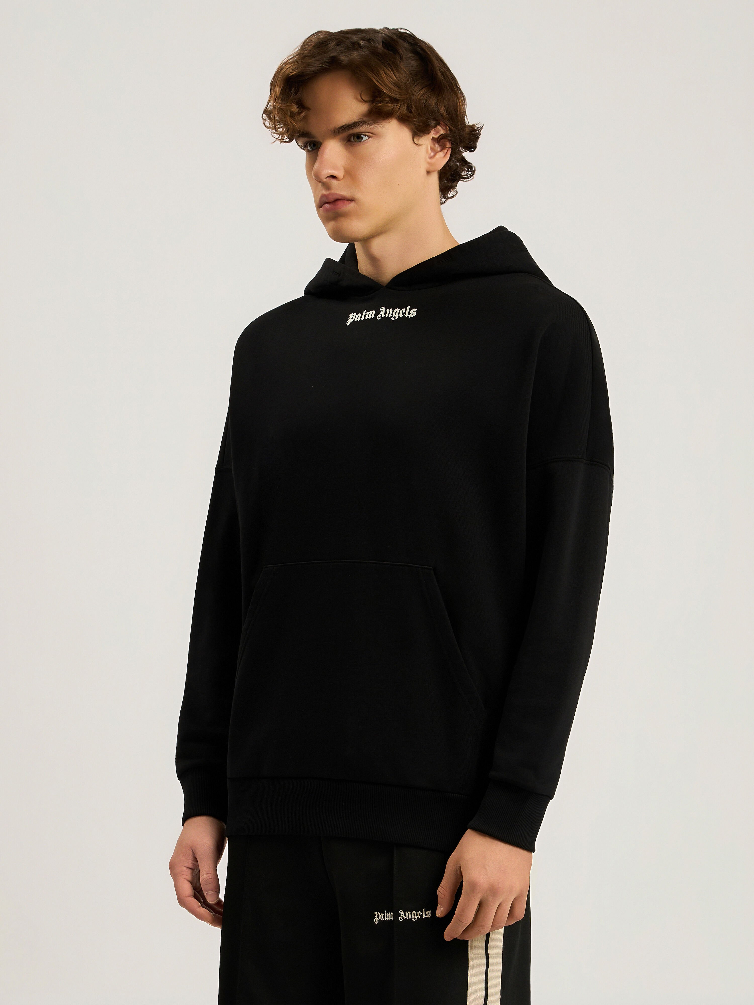 Classic Logo Oversized Hoodie PALM ANGELS Classic Logo Oversized Hoodie BLACK - OFF WHITE PAMBB02F26FL01