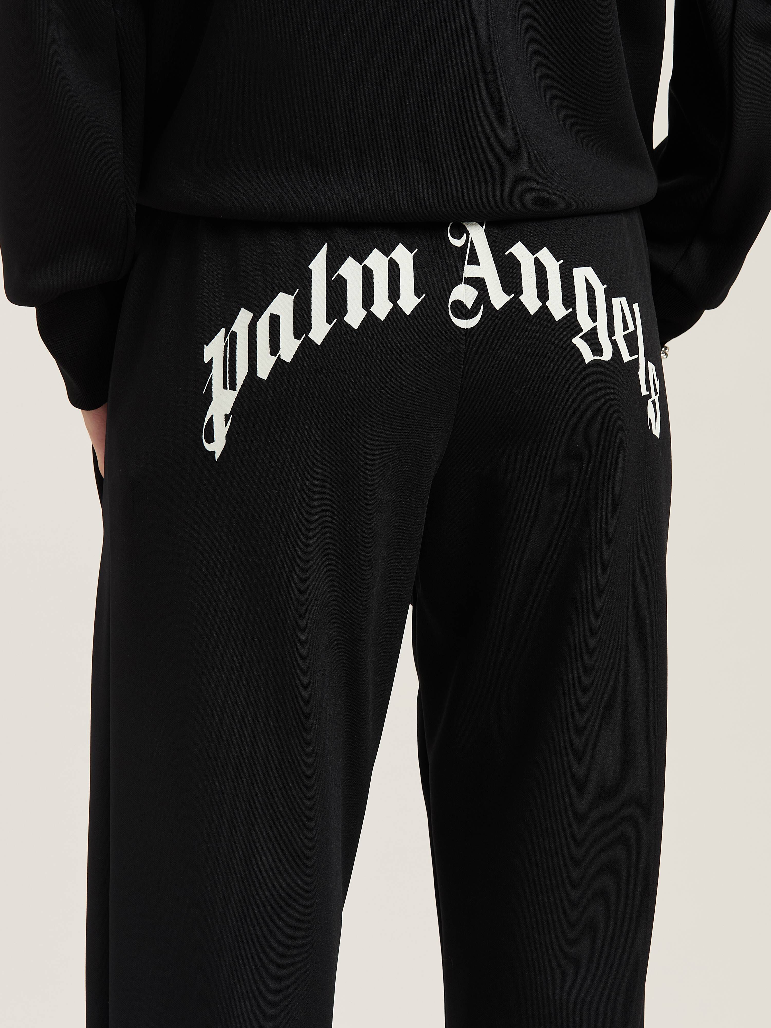 PALM ANGELS  Curved logo Track jacket BLACK - OFF WHITE PWCJ036S25FAB001